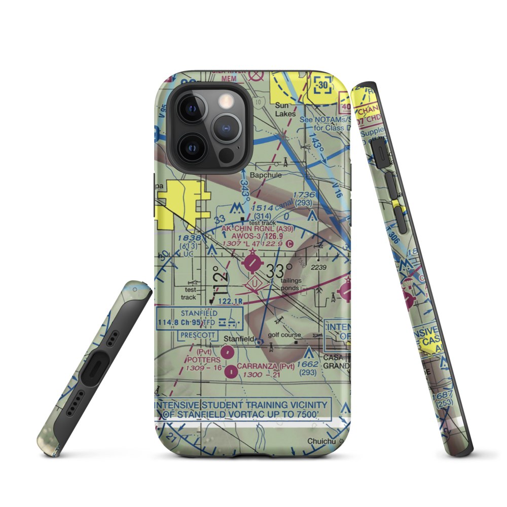 Ak-Chin Regional Airport (A39) VFR Sectional  Tough iPhone Case iPhone 12 Pro model shown