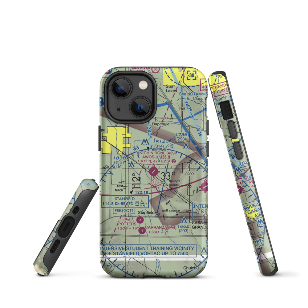 Ak-Chin Regional Airport (A39) VFR Sectional  Tough iPhone Case iPhone 13 mini model shown