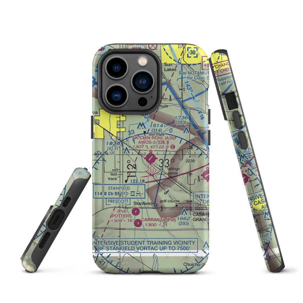 Ak-Chin Regional Airport (A39) VFR Sectional  Tough iPhone Case iPhone 13 Pro model shown