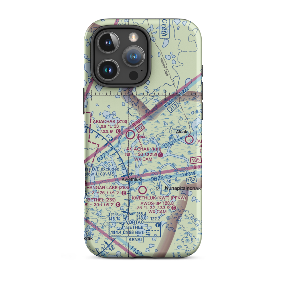Akiachak Seaplane Base (KKI) VFR Sectional  Tough iPhone Case iPhone 16 Pro Max model shown