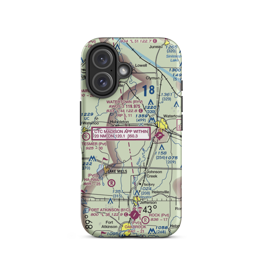 Al's Airway Airport (WS74) VFR Sectional  Tough iPhone Case iPhone 16 model shown