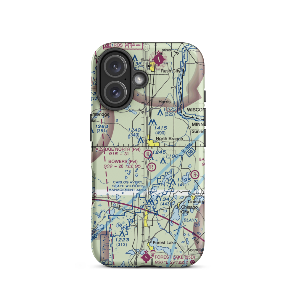 Al's Due North Airport (MY90) VFR Sectional  Tough iPhone Case iPhone 16 model shown