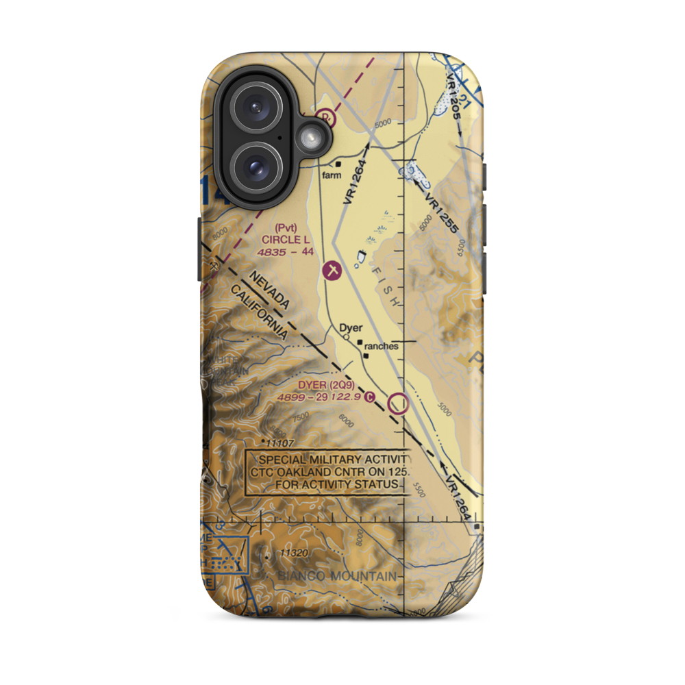 Alaki Hot Springs (US-0055) VFR Sectional  Tough iPhone Case iPhone 16 Plus model shown