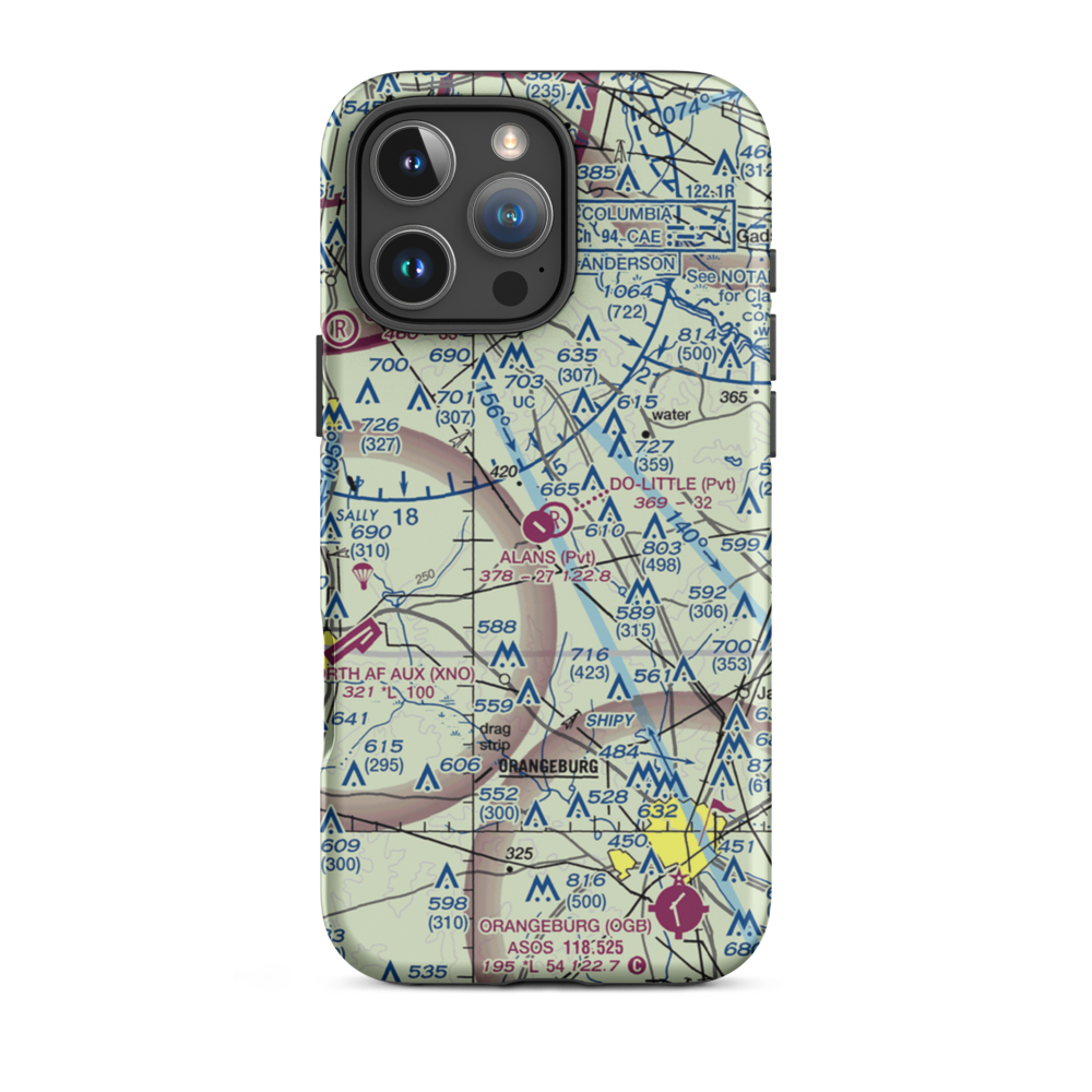 Alan's Airport (SC07) VFR Sectional  Tough iPhone Case iPhone 16 Pro Max model shown