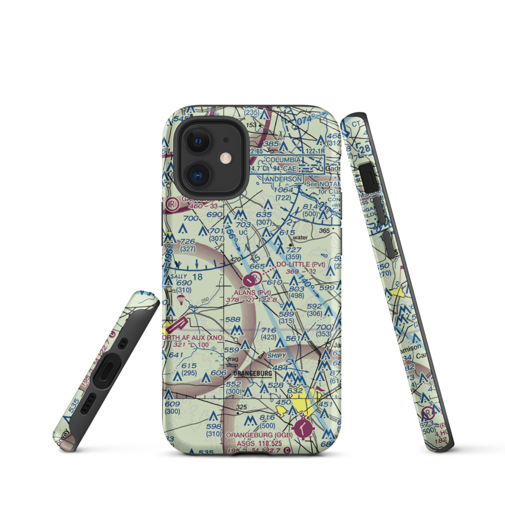 Alan's Airport (SC07) VFR Sectional  Tough iPhone Case iPhone 12 mini model shown