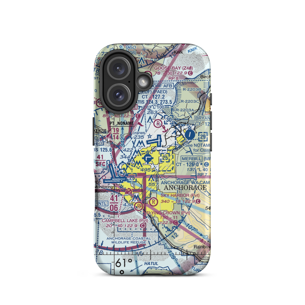 Alaska Regional Hospital Heliport (2OK) VFR Sectional  Tough iPhone Case iPhone 16 model shown