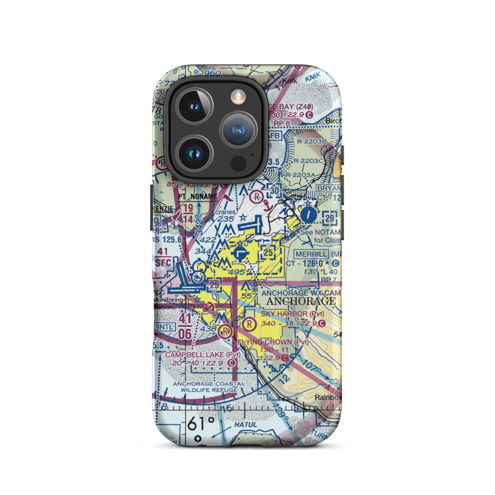Alaska Regional Hospital Heliport (2OK) VFR Sectional  Tough iPhone Case iPhone 16 Pro model shown