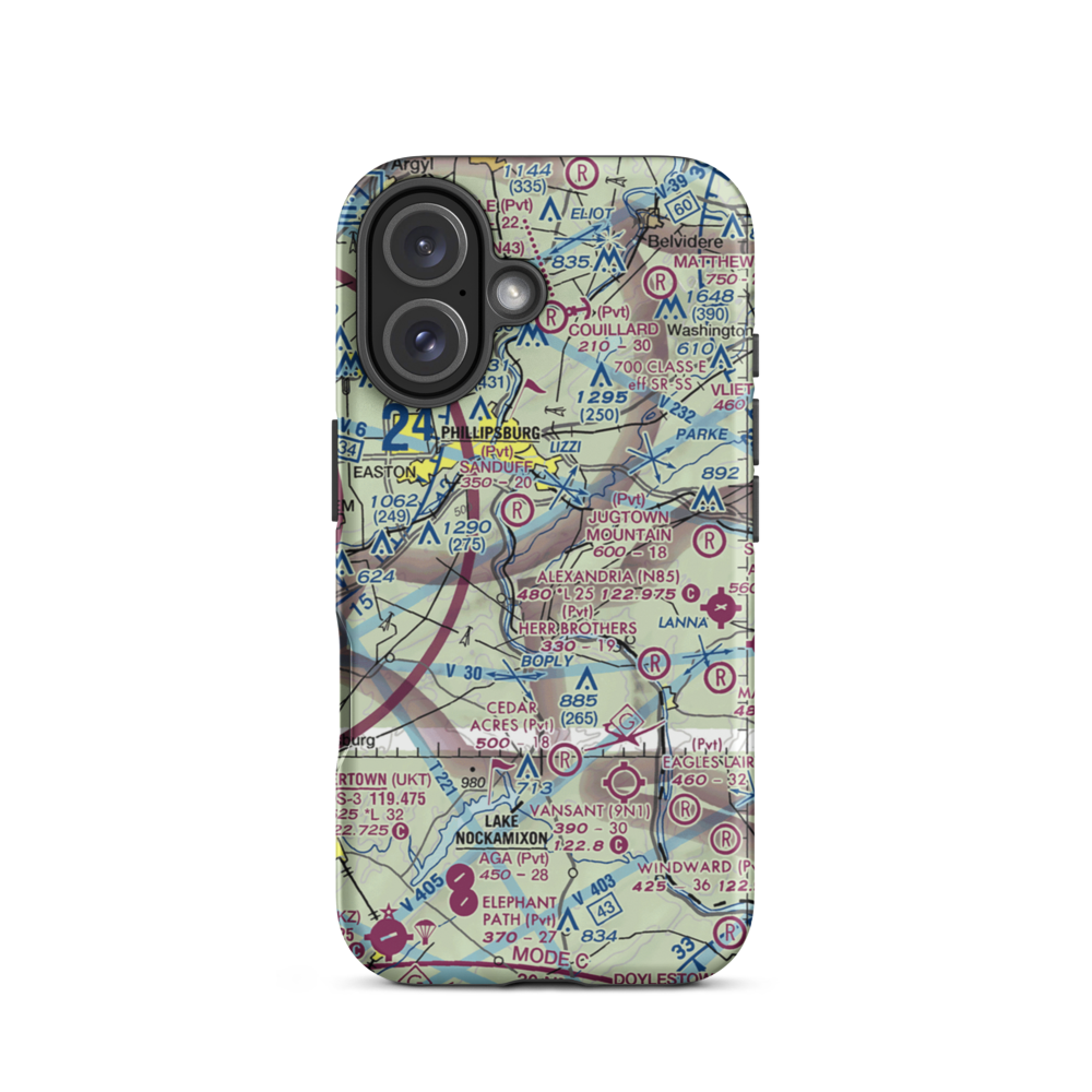 Alba Vineyard Balloonport (2JY7) VFR Sectional  Tough iPhone Case iPhone 16 model shown