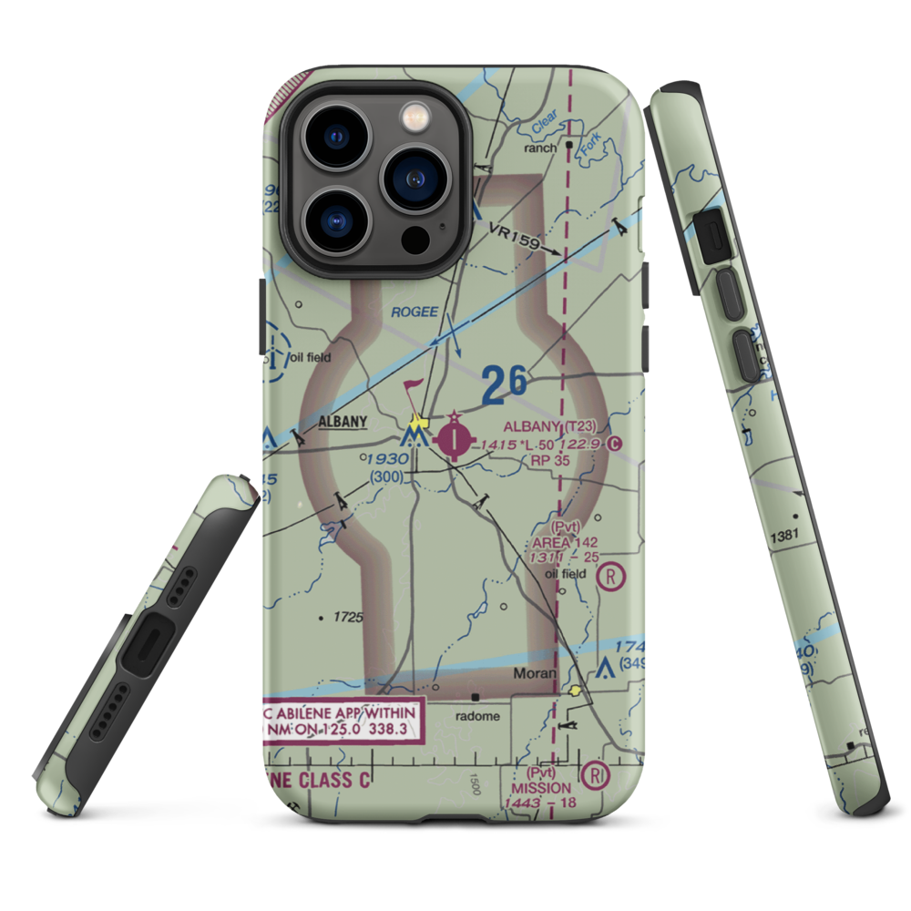 Albany Municipal Airport (T23) VFR Sectional  Tough iPhone Case iPhone 13 Pro Max model shown