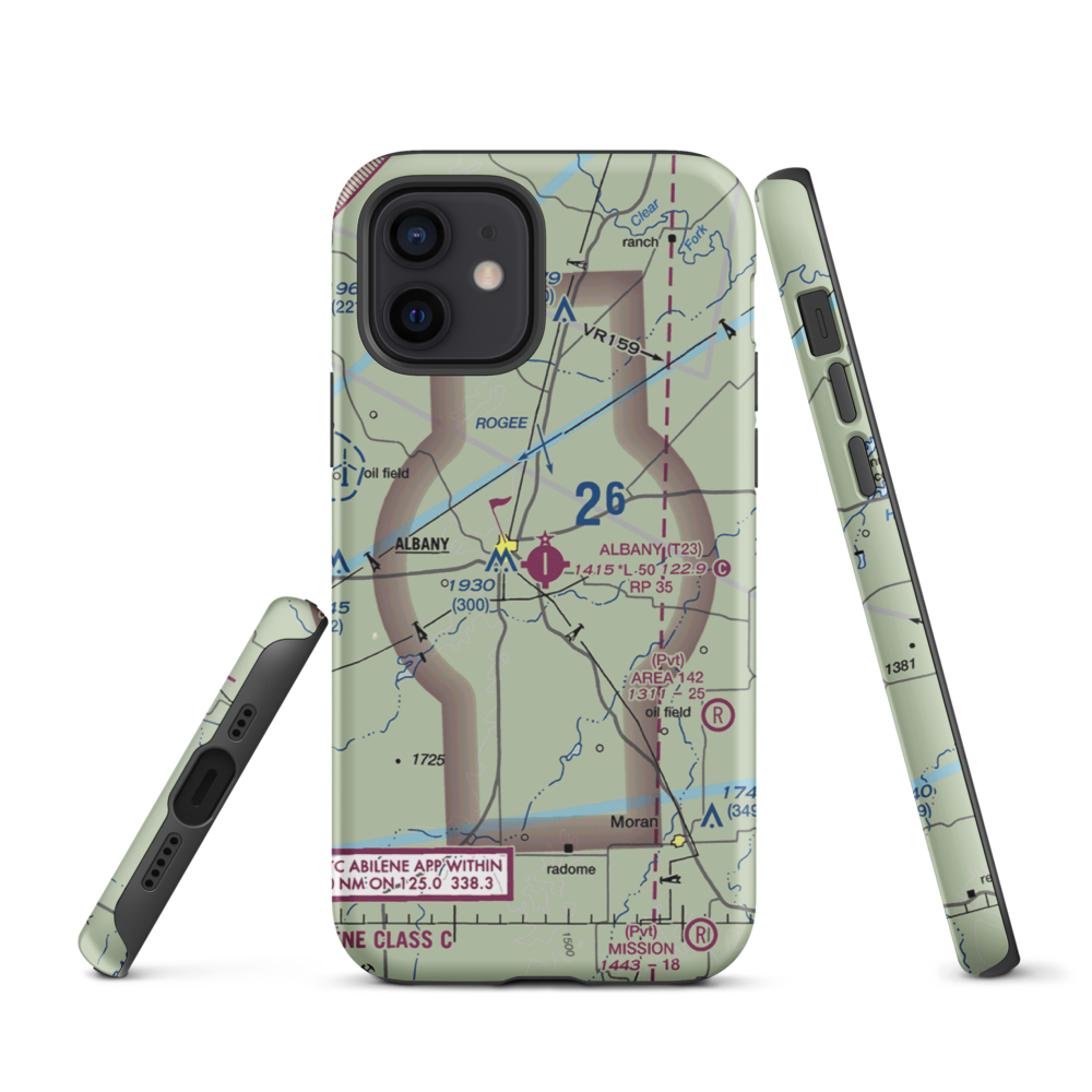 Albany Municipal Airport (T23) VFR Sectional  Tough iPhone Case iPhone 12 model shown