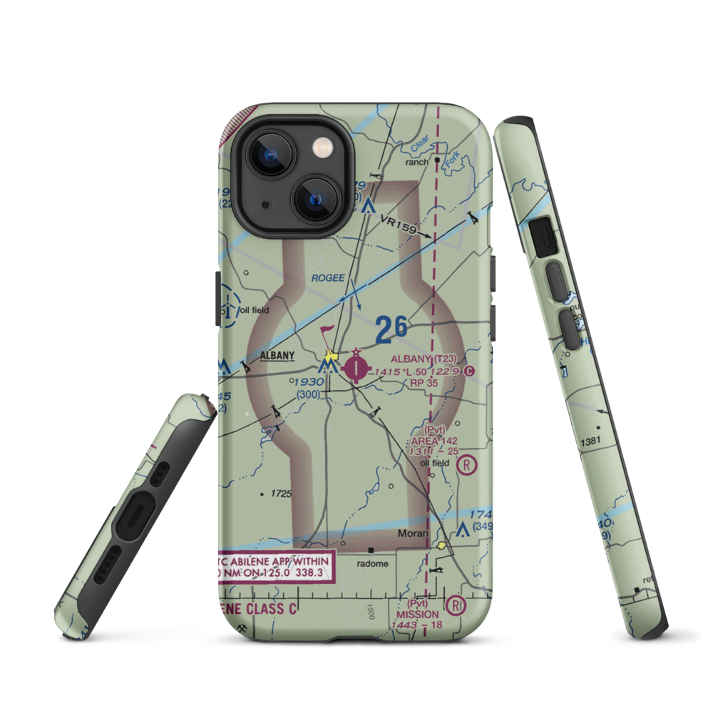 Albany Municipal Airport (T23) VFR Sectional  Tough iPhone Case iPhone 13 model shown