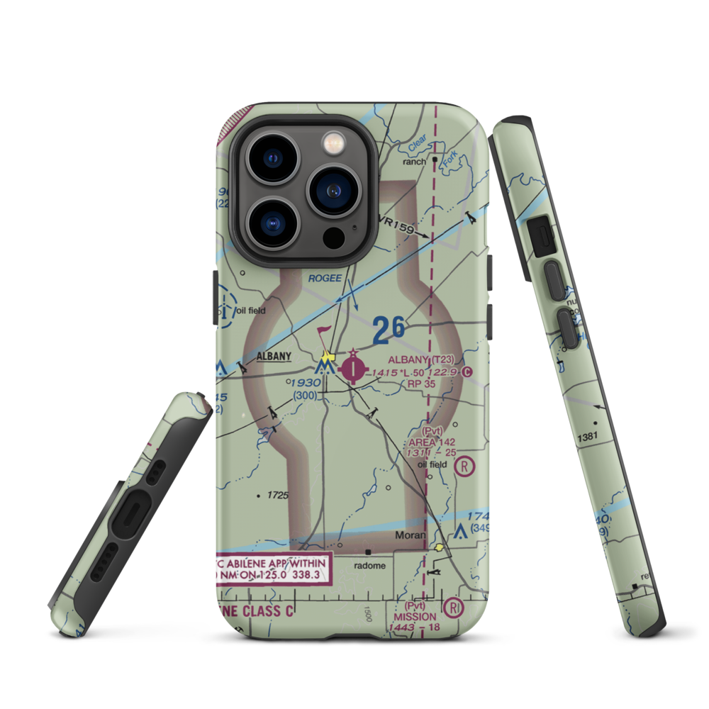 Albany Municipal Airport (T23) VFR Sectional  Tough iPhone Case iPhone 13 Pro model shown