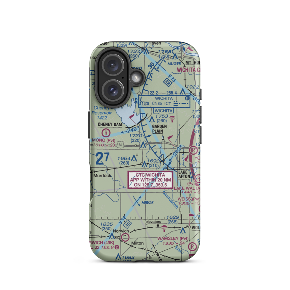 Albers Airport (SN13) VFR Sectional  Tough iPhone Case iPhone 16 model shown