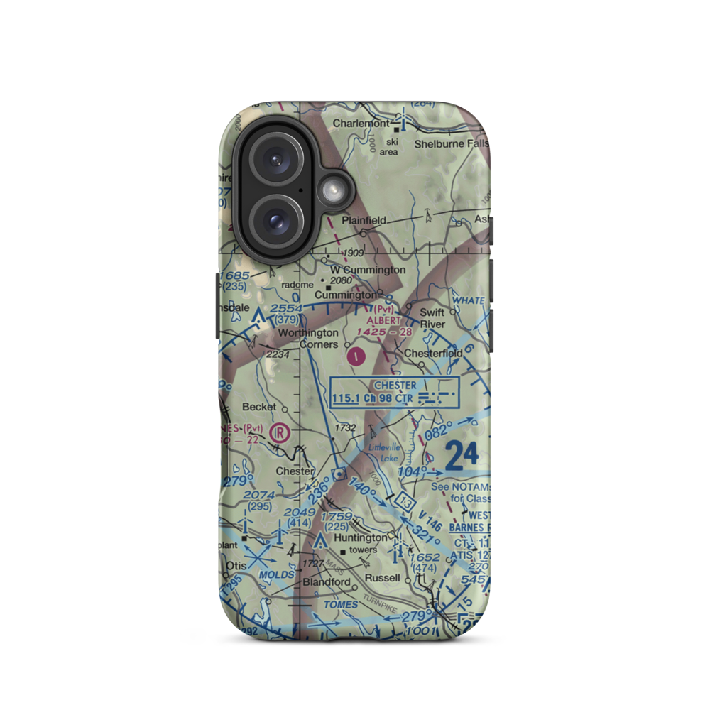 Albert Farms Airport (MA88) VFR Sectional  Tough iPhone Case iPhone 16 model shown