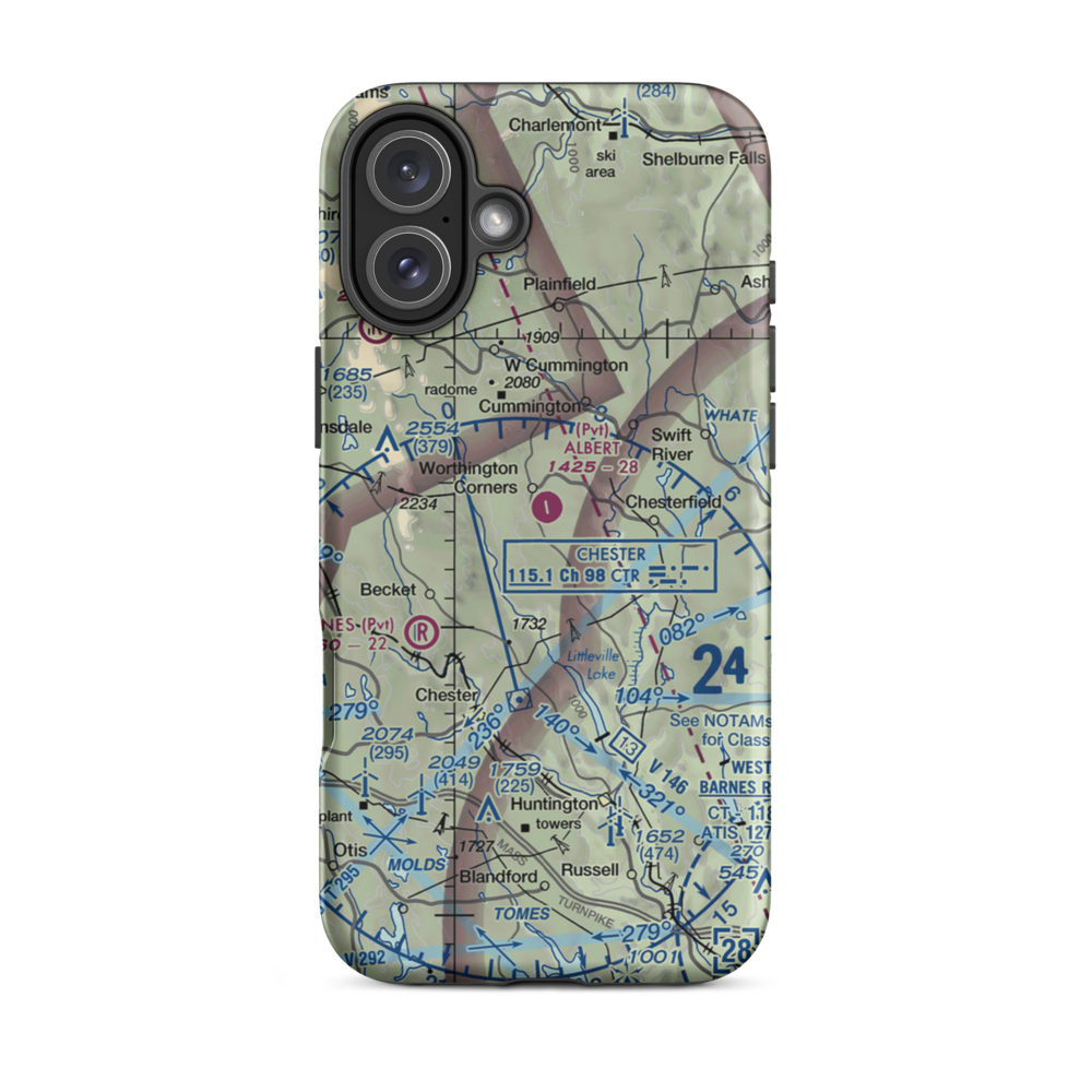Albert Farms Airport (MA88) VFR Sectional  Tough iPhone Case iPhone 16 Plus model shown