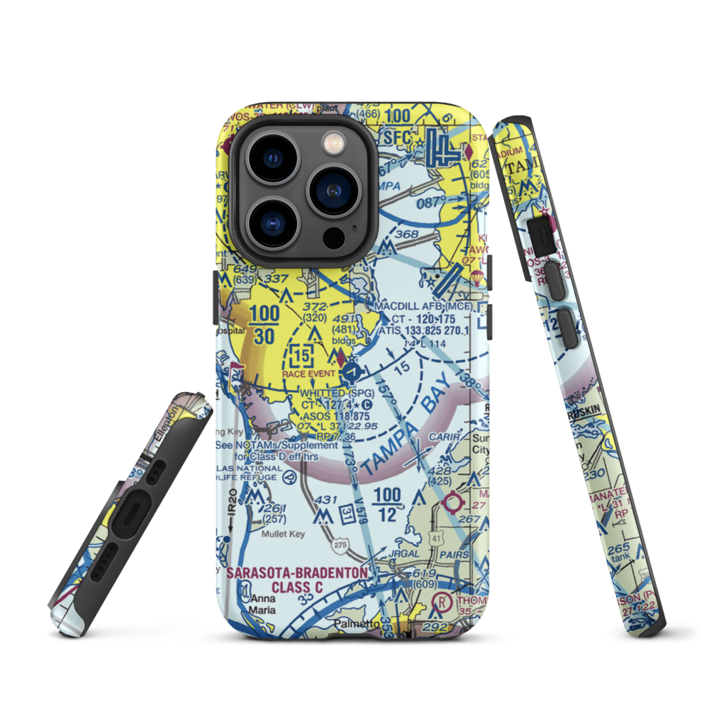 Albert Whitted Airport (SPG) VFR Sectional  Tough iPhone Case iPhone 13 Pro model shown