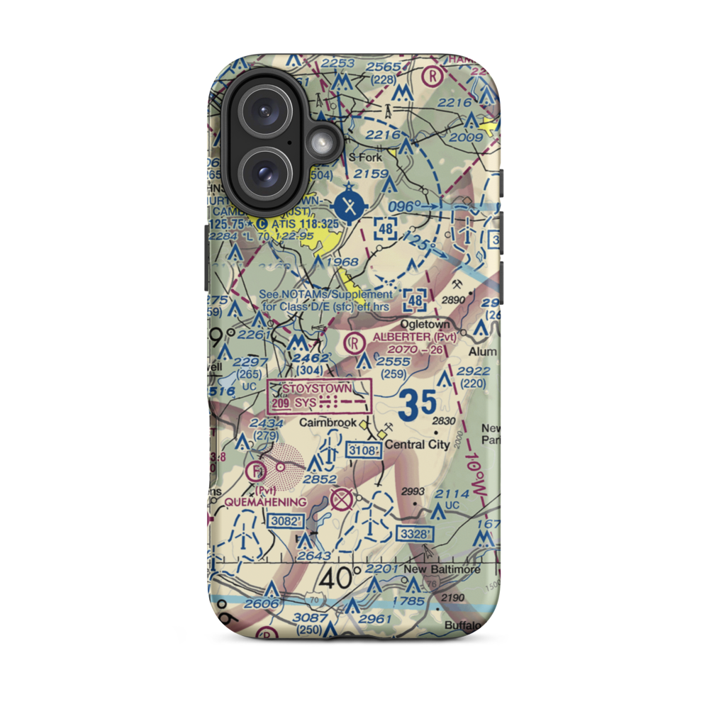 Alberter Farms Airport (PS52) VFR Sectional  Tough iPhone Case iPhone 16 Plus model shown