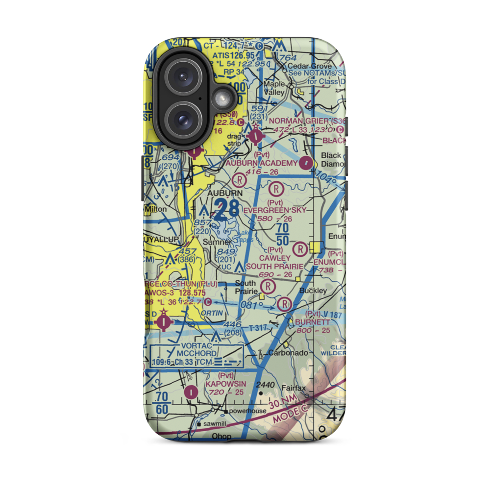 Albritton Airport (9WA7) VFR Sectional  Tough iPhone Case iPhone 16 Plus model shown