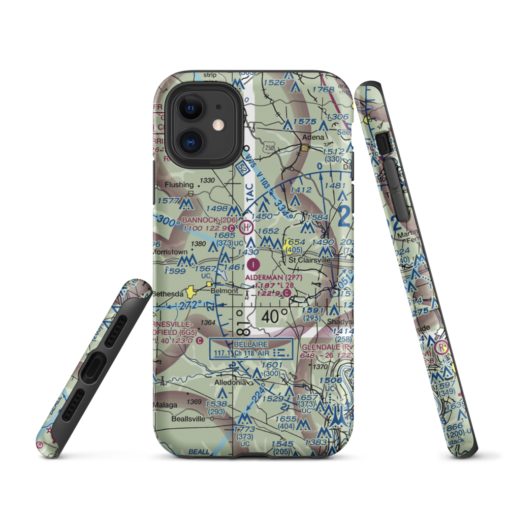 Alderman Airport (2P7) VFR Sectional  Tough iPhone Case iPhone 11 model shown