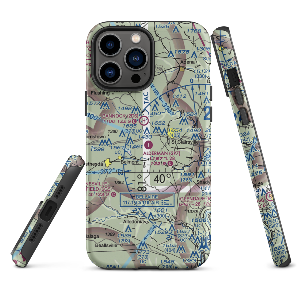 Alderman Airport (2P7) VFR Sectional  Tough iPhone Case iPhone 13 Pro Max model shown