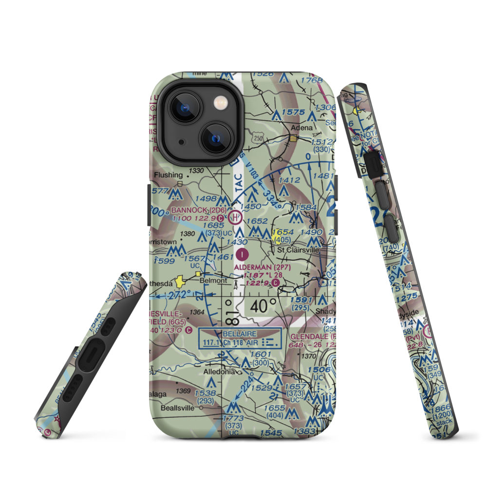 Alderman Airport (2P7) VFR Sectional  Tough iPhone Case iPhone 14 model shown