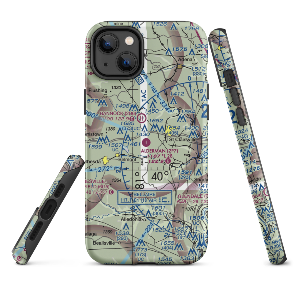 Alderman Airport (2P7) VFR Sectional  Tough iPhone Case iPhone 14 Plus model shown
