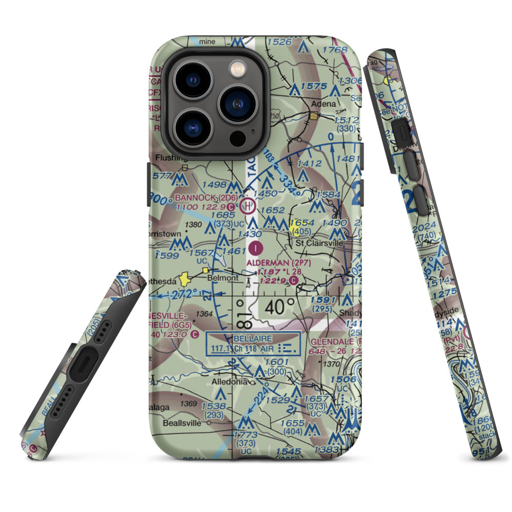 Alderman Airport (2P7) VFR Sectional  Tough iPhone Case iPhone 14 Pro Max model shown