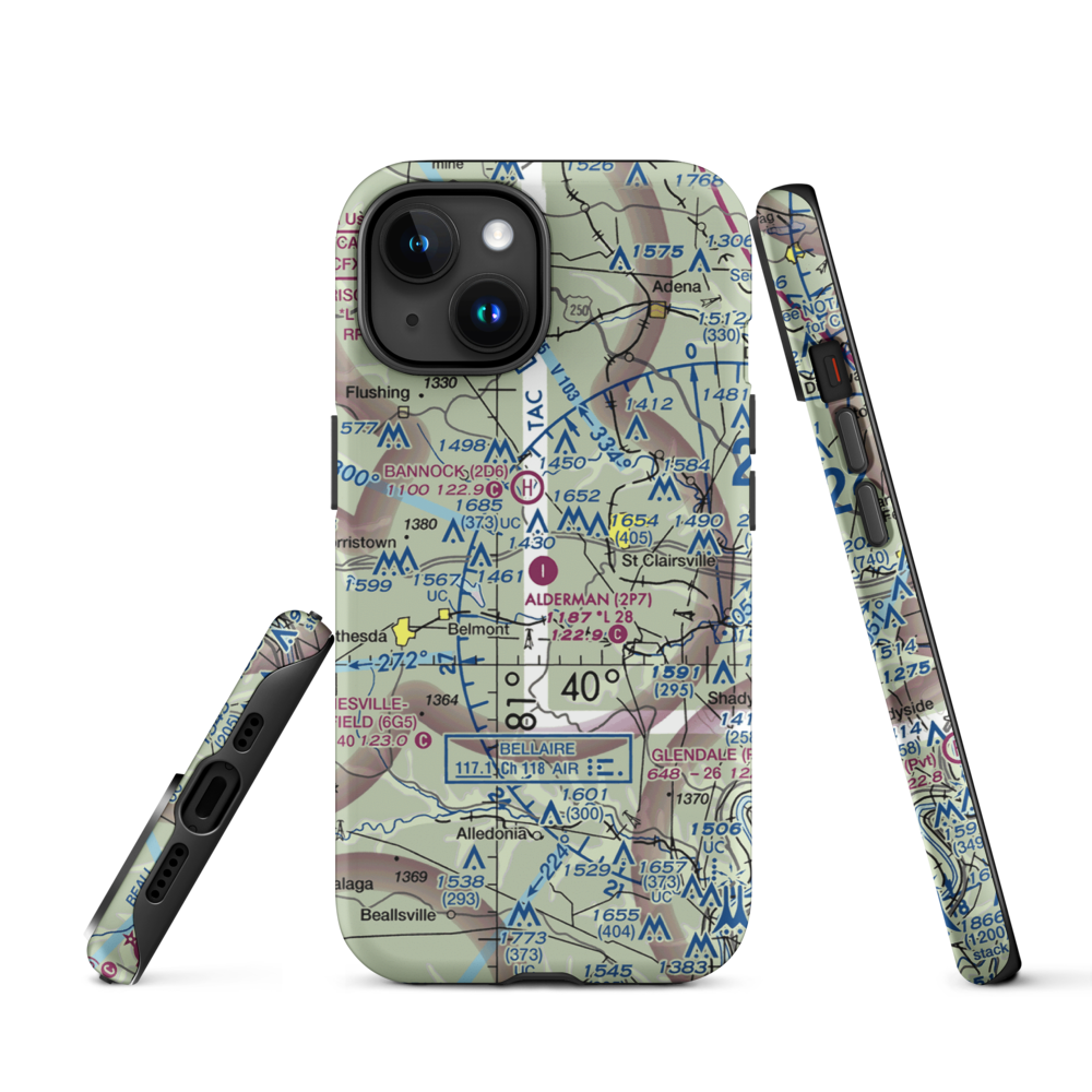 Alderman Airport (2P7) VFR Sectional  Tough iPhone Case iPhone 15 model shown
