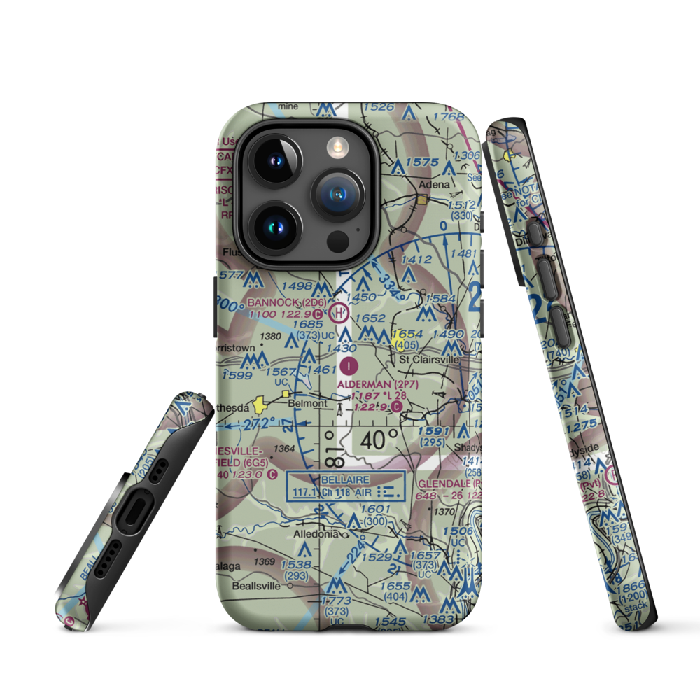 Alderman Airport (2P7) VFR Sectional  Tough iPhone Case iPhone 15 Pro model shown