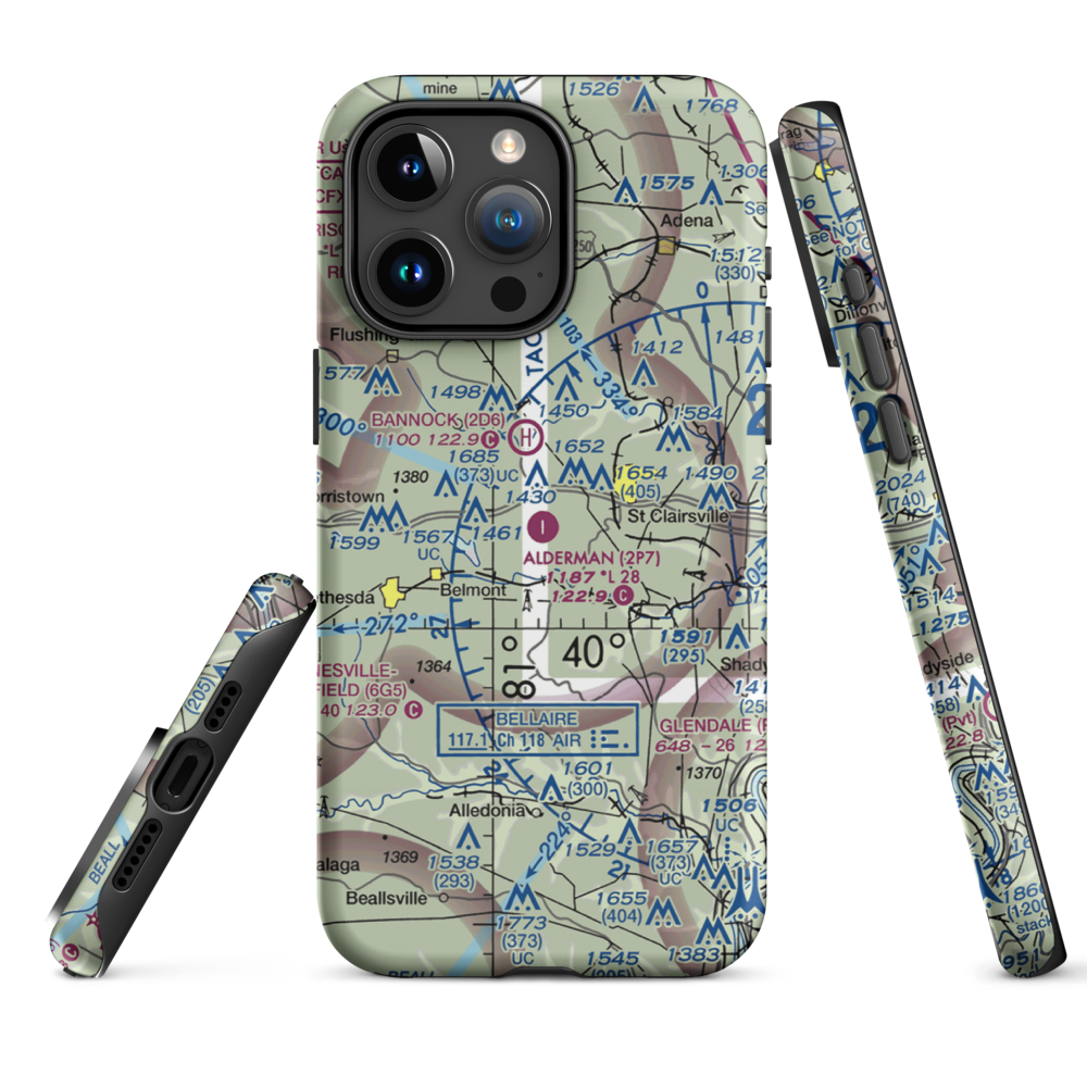 Alderman Airport (2P7) VFR Sectional  Tough iPhone Case iPhone 15 Pro Max model shown
