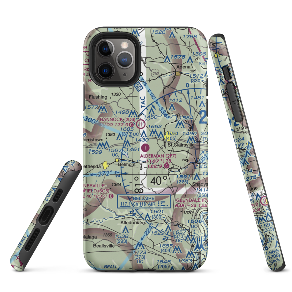 Alderman Airport (2P7) VFR Sectional  Tough iPhone Case iPhone 11 Pro Max model shown