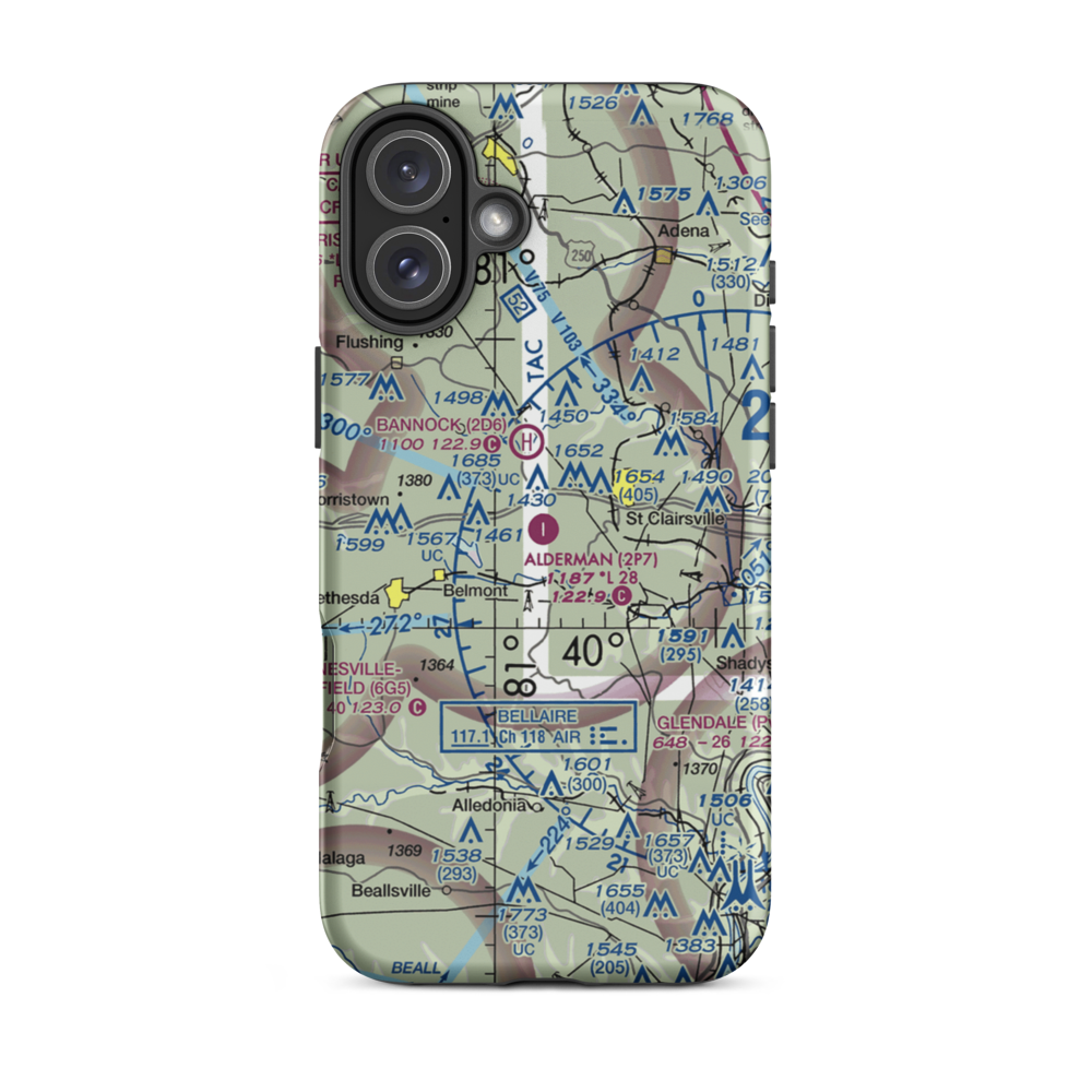 Alderman Airport (2P7) VFR Sectional  Tough iPhone Case iPhone 16 Plus model shown