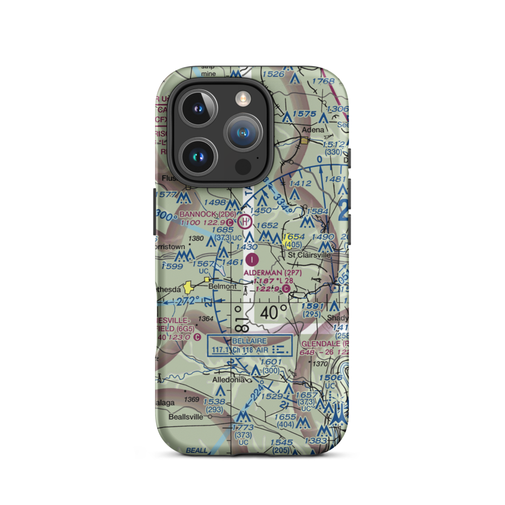 Alderman Airport (2P7) VFR Sectional  Tough iPhone Case iPhone 16 Pro model shown