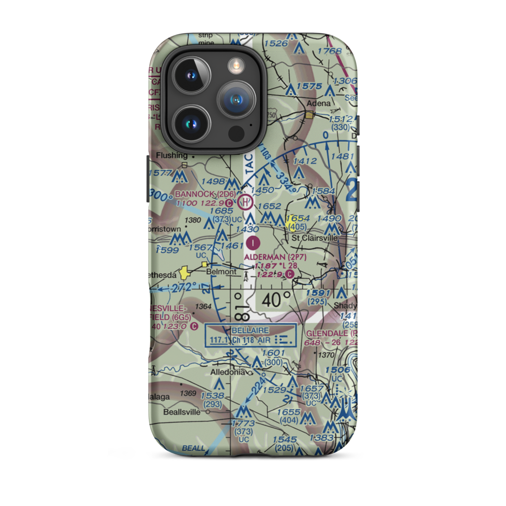 Alderman Airport (2P7) VFR Sectional  Tough iPhone Case iPhone 16 Pro Max model shown
