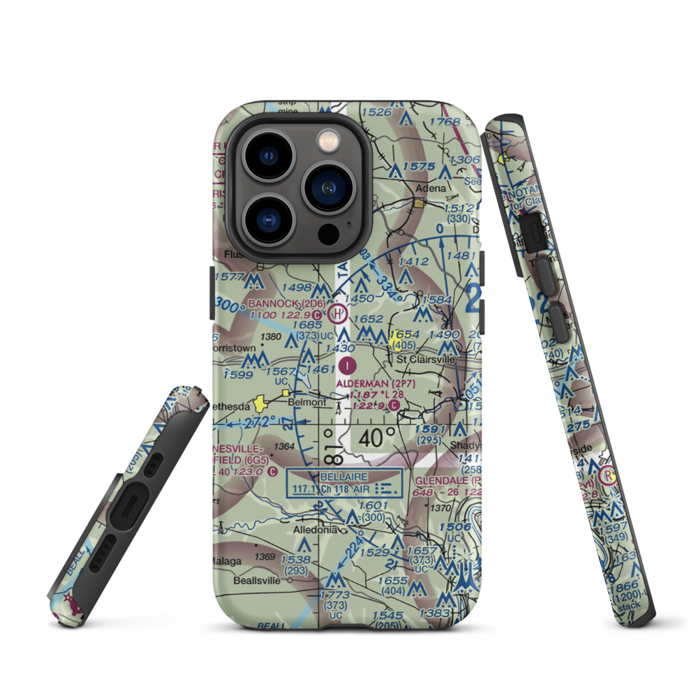Alderman Airport (2P7) VFR Sectional  Tough iPhone Case iPhone 13 Pro model shown