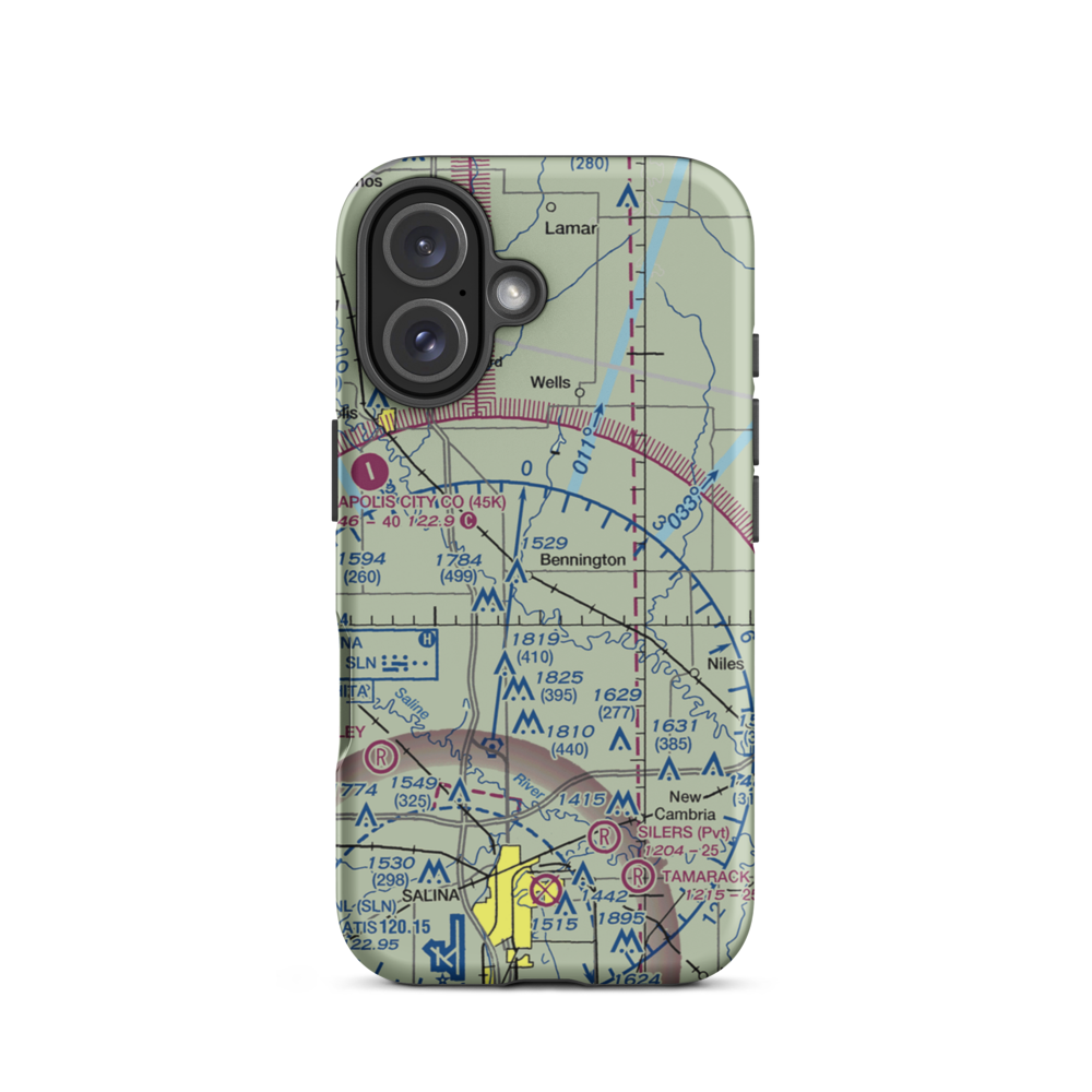 Alderson Airport (08KS) VFR Sectional  Tough iPhone Case iPhone 16 model shown