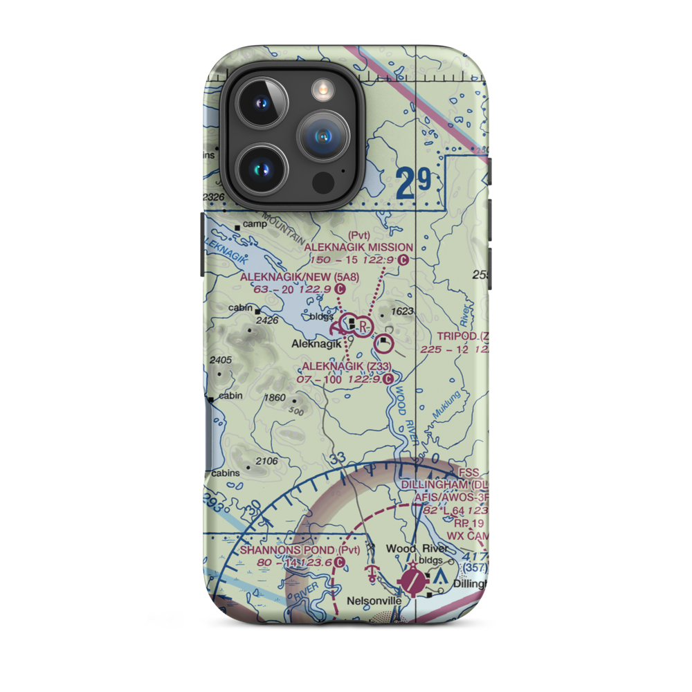 Aleknagik Seaplane Base (Z33) VFR Sectional  Tough iPhone Case iPhone 16 Pro Max model shown