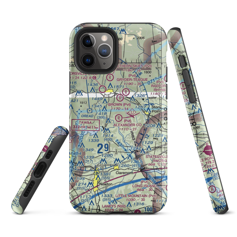 Alexander County Airport (NC59) VFR Sectional  Tough iPhone Case iPhone 11 Pro model shown