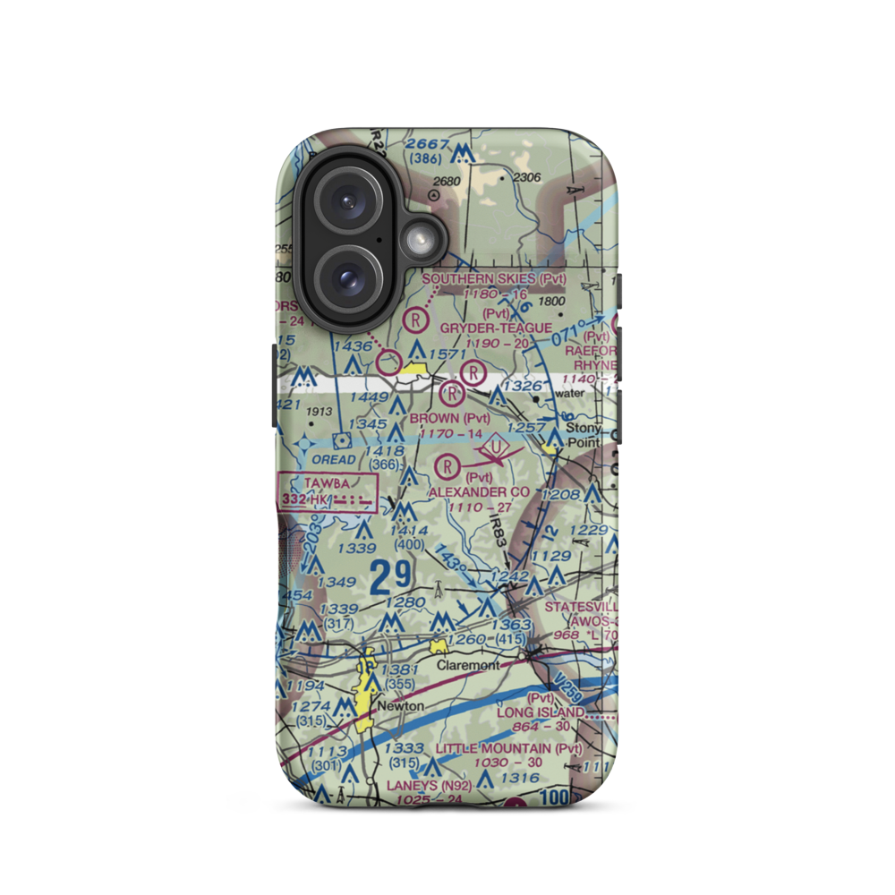 Alexander County Airport (NC59) VFR Sectional  Tough iPhone Case iPhone 16 model shown