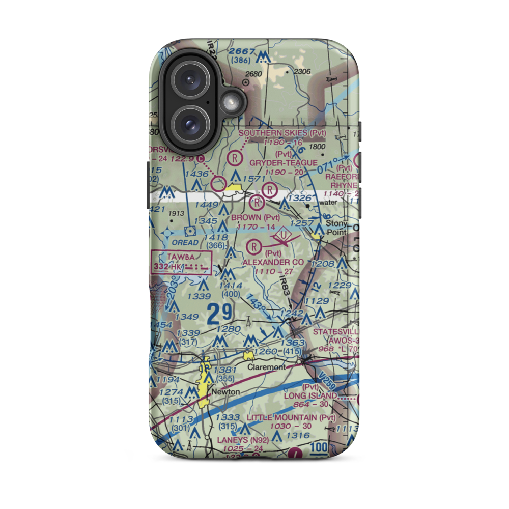 Alexander County Airport (NC59) VFR Sectional  Tough iPhone Case iPhone 16 Plus model shown