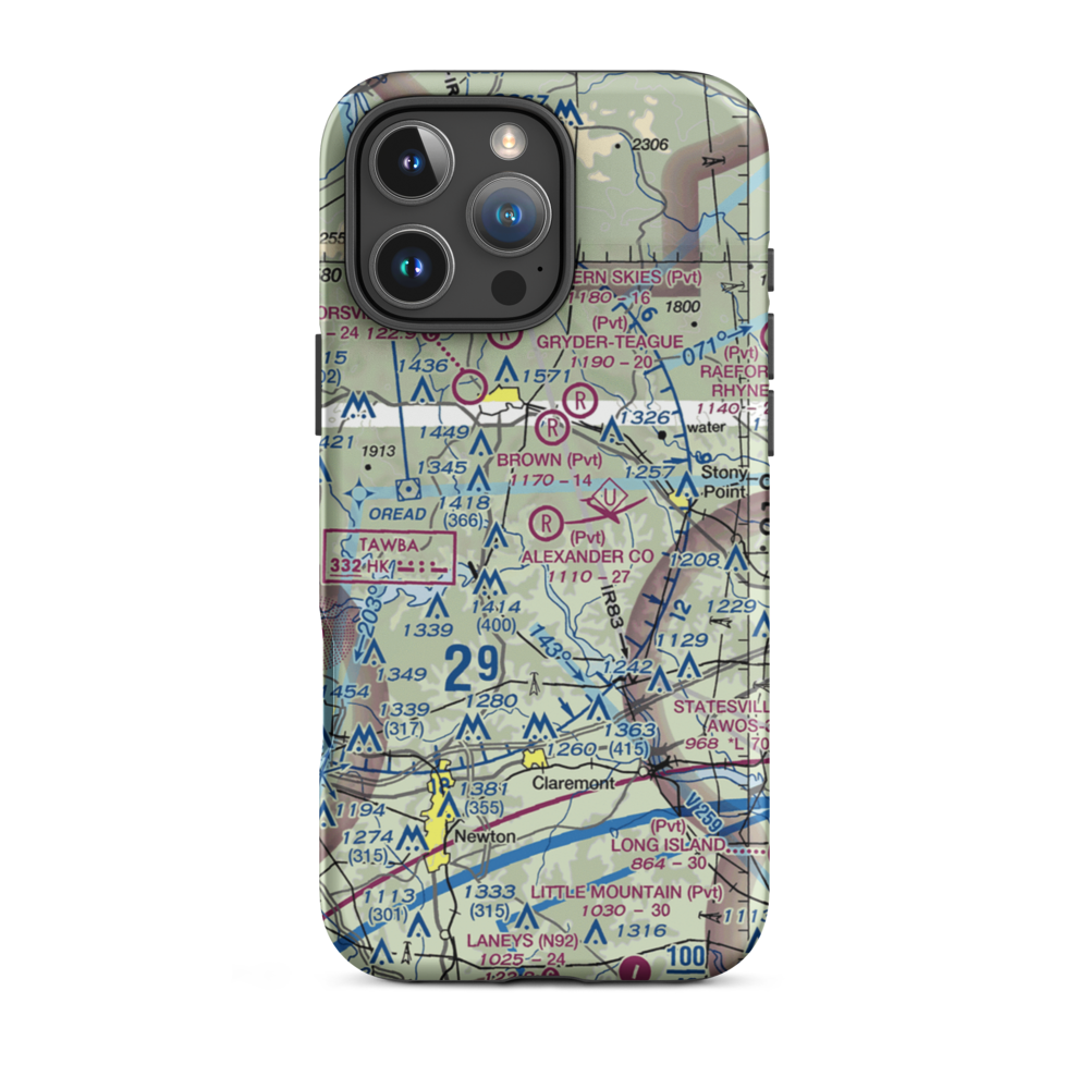 Alexander County Airport (NC59) VFR Sectional  Tough iPhone Case iPhone 16 Pro Max model shown