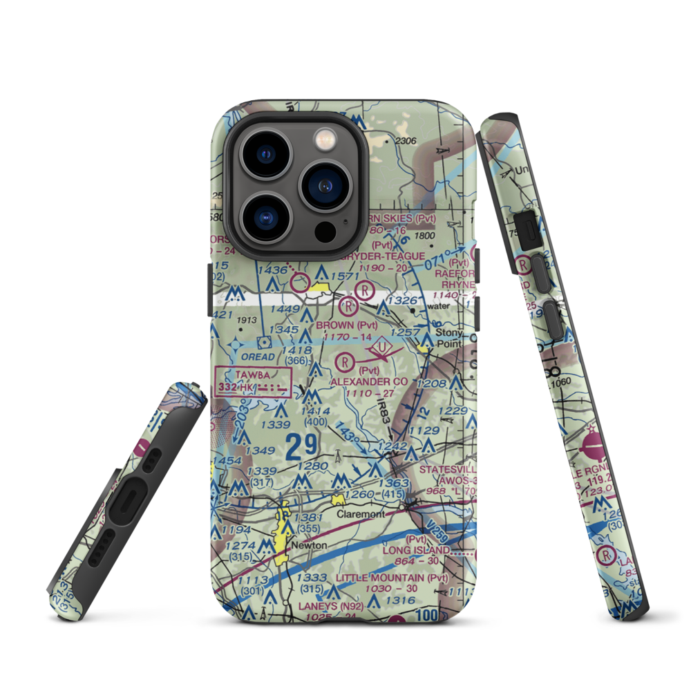 Alexander County Airport (NC59) VFR Sectional  Tough iPhone Case iPhone 13 Pro model shown