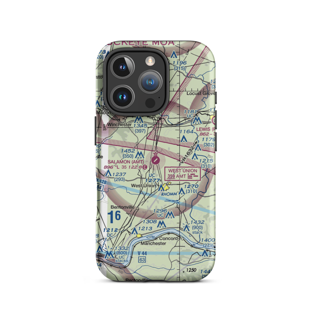 Alexander Salamon Airport (AMT) VFR Sectional  Tough iPhone Case iPhone 16 Pro model shown