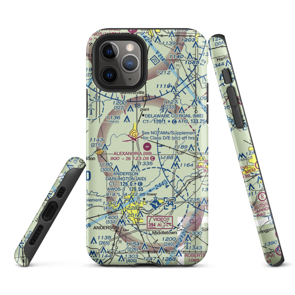 Alexandria Airport (I99) VFR Sectional  Tough iPhone Case iPhone 11 Pro model shown