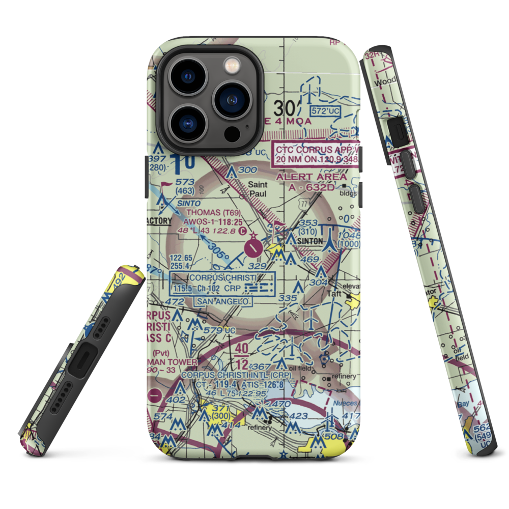 Alfred C 'Bubba' Thomas Airport (T69) VFR Sectional  Tough iPhone Case iPhone 13 Pro Max model shown