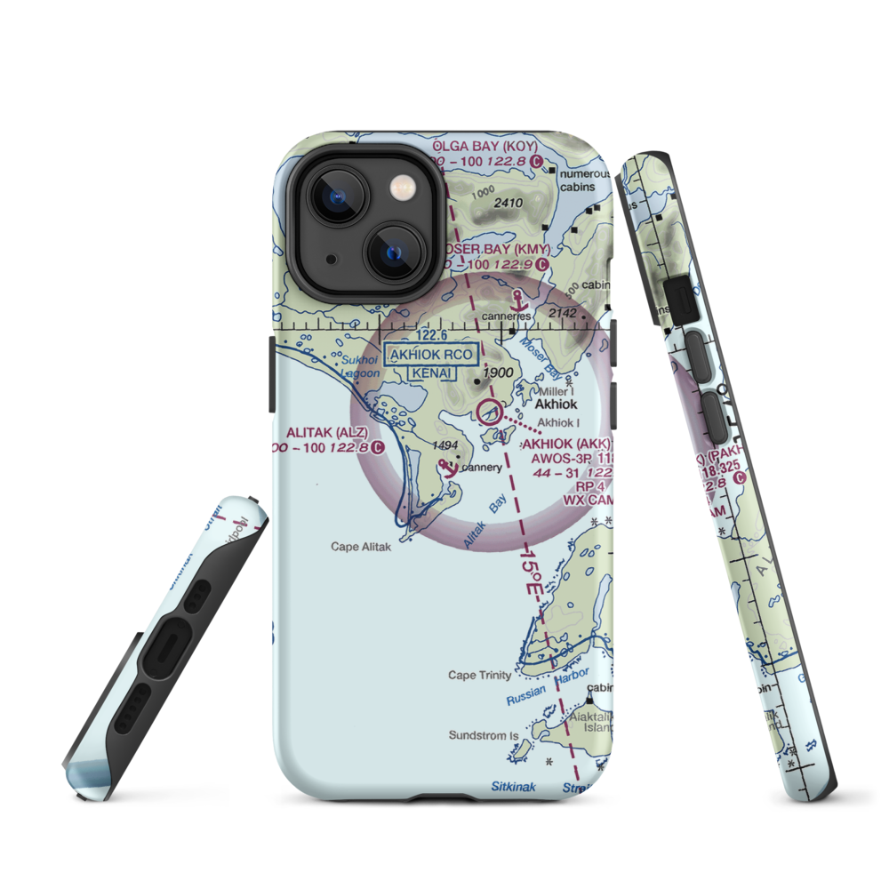Alitak Seaplane Base (ALZ) VFR Sectional  Tough iPhone Case iPhone 14 model shown