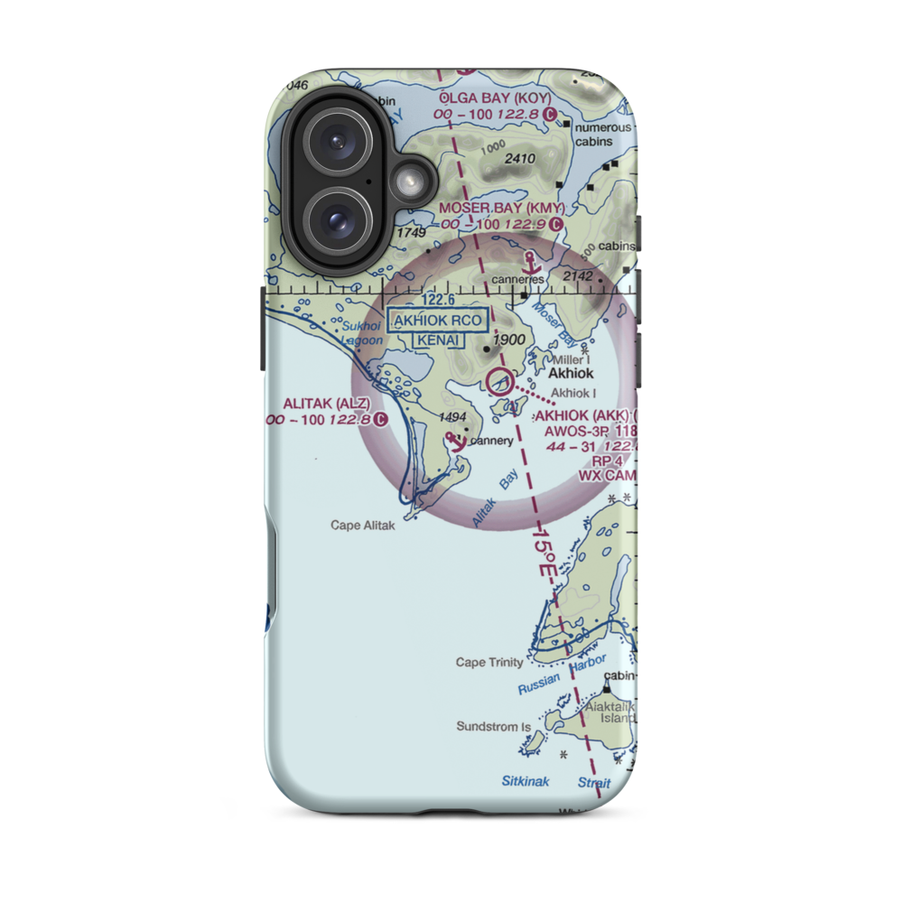 Alitak Seaplane Base (ALZ) VFR Sectional  Tough iPhone Case iPhone 16 Plus model shown