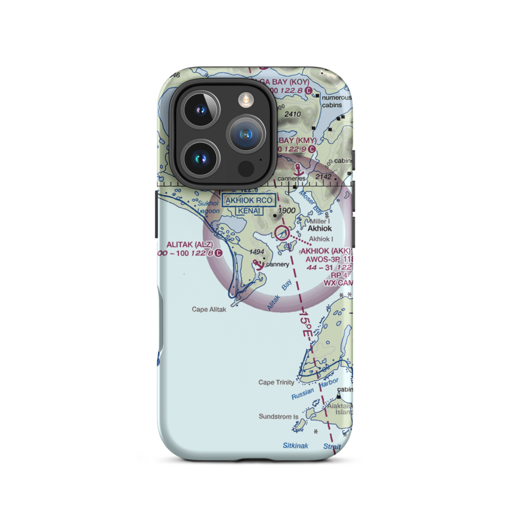 Alitak Seaplane Base (ALZ) VFR Sectional  Tough iPhone Case iPhone 16 Pro model shown