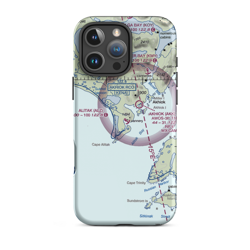 Alitak Seaplane Base (ALZ) VFR Sectional  Tough iPhone Case iPhone 16 Pro Max model shown