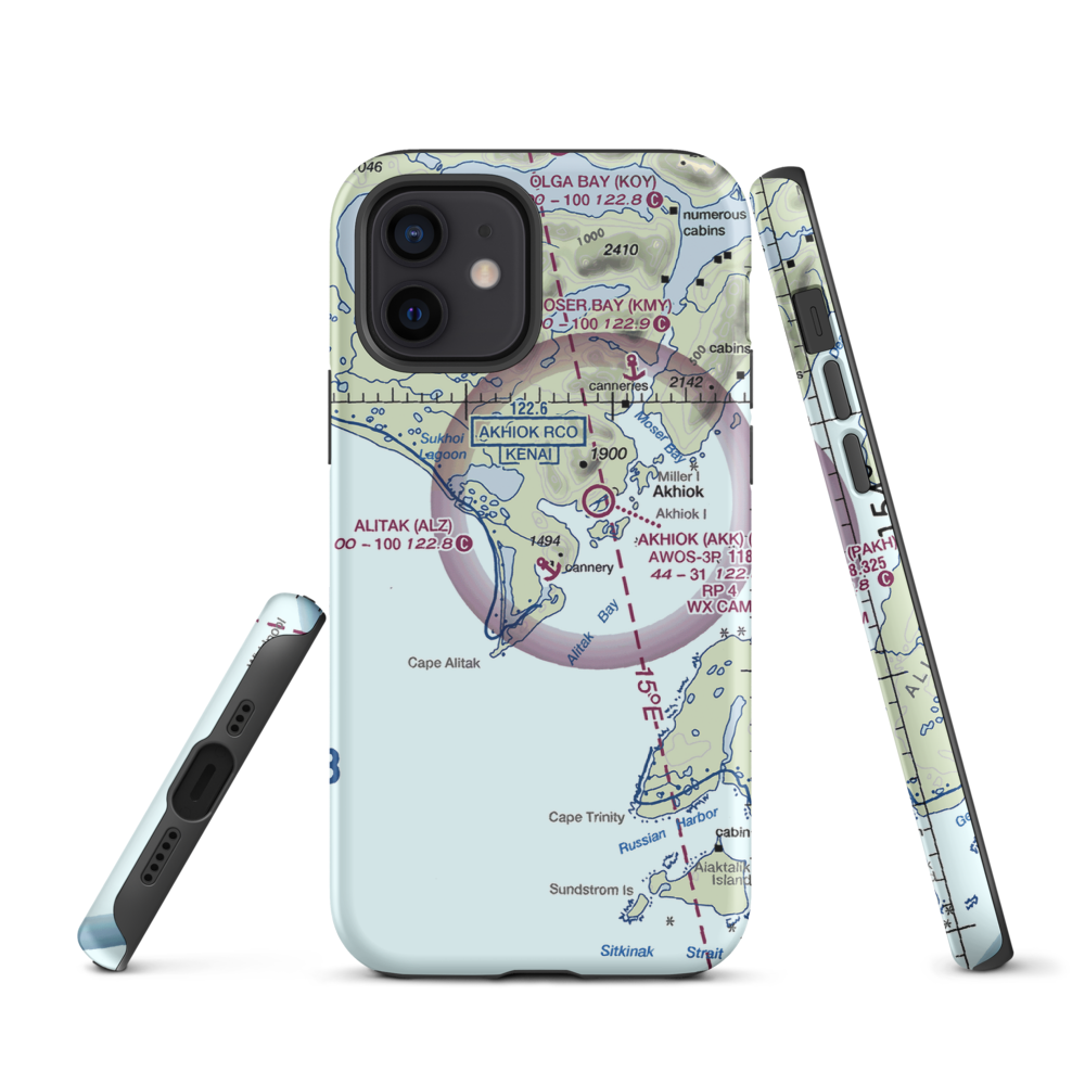 Alitak Seaplane Base (ALZ) VFR Sectional  Tough iPhone Case iPhone 12 model shown